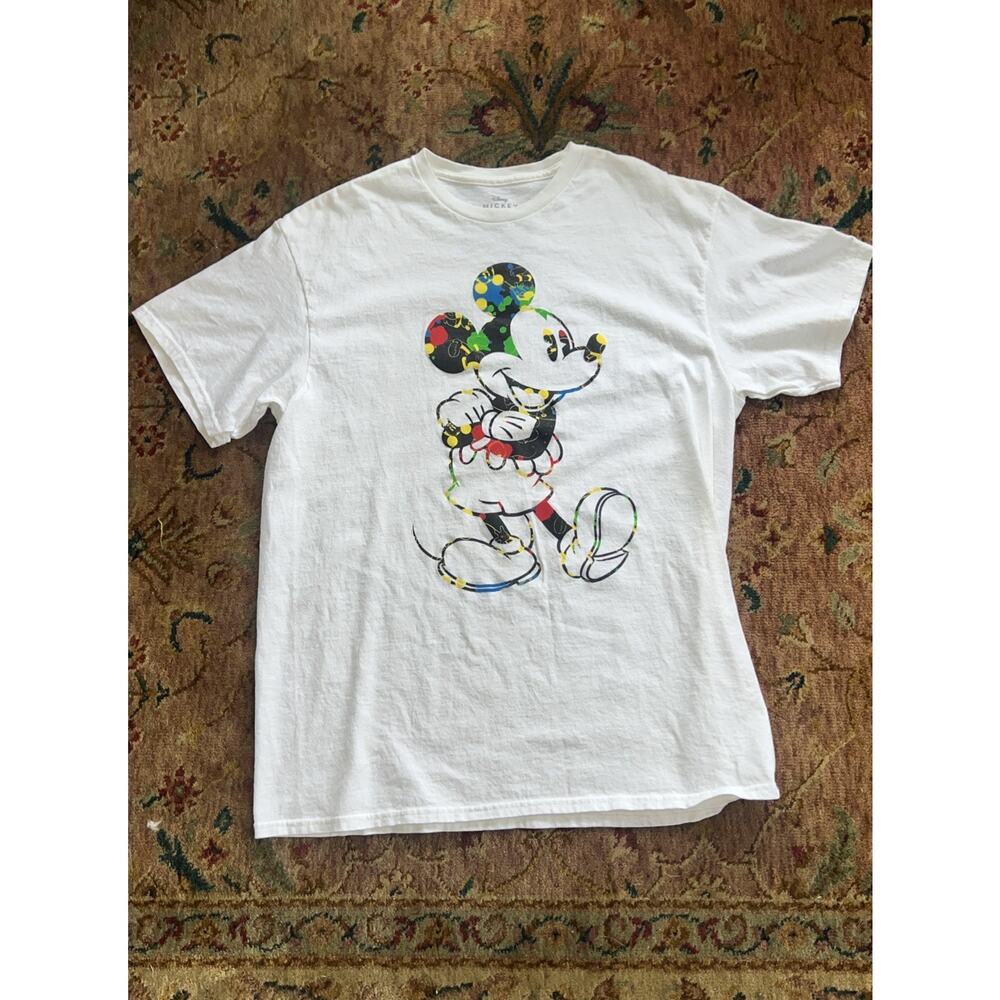 Disney Mickey Mouse Generations T-Shirt Mens Size L White Graphic Artist